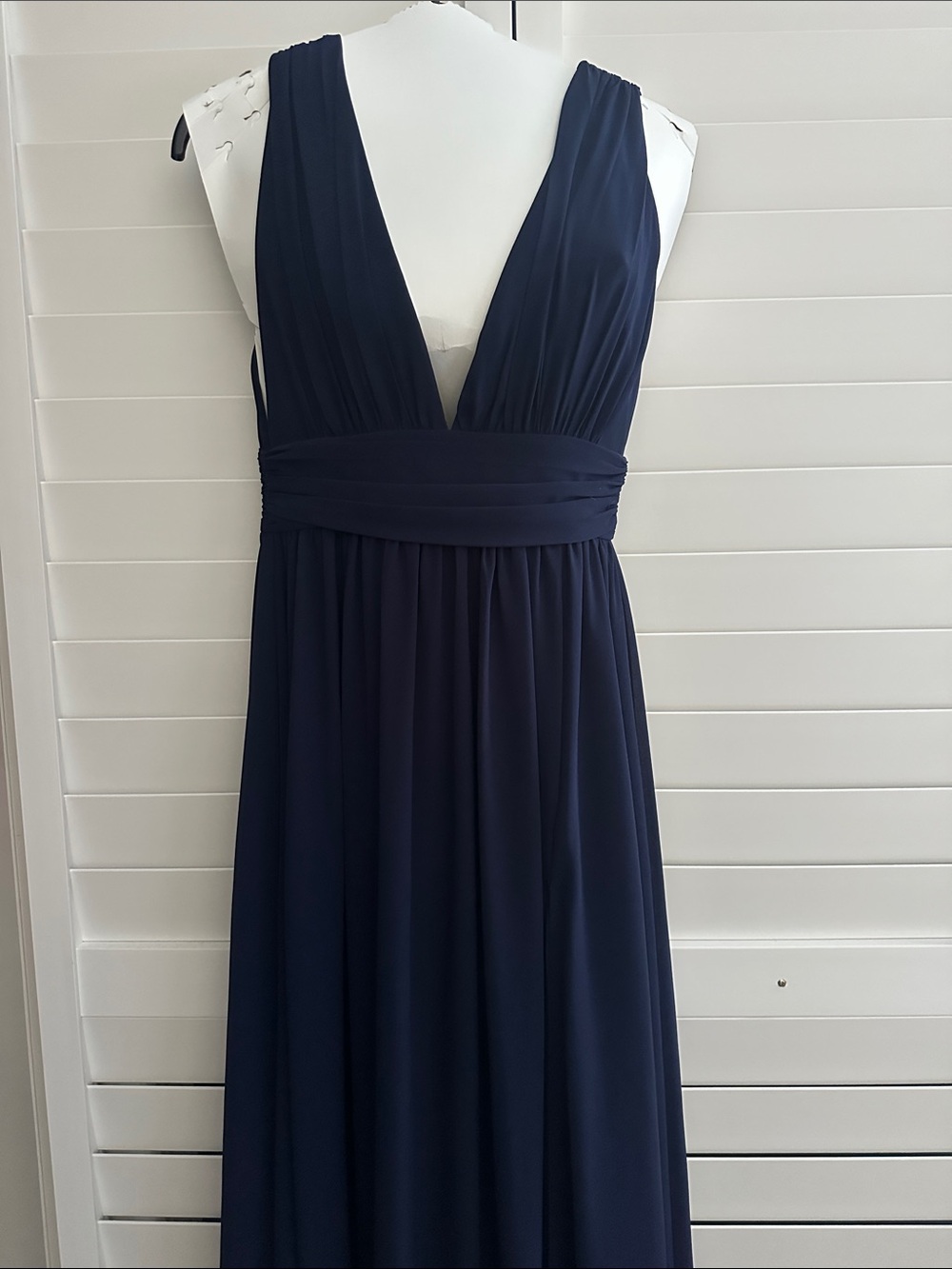Lulu's Deep Navy Plunging V-Neck Maxi Dress